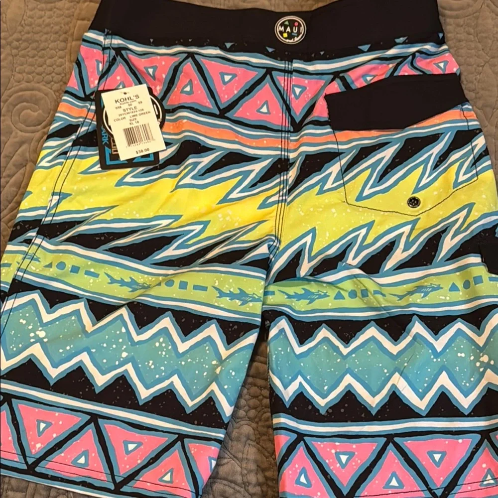 Maui and Sons Vibrant Geometric Swim Shorts